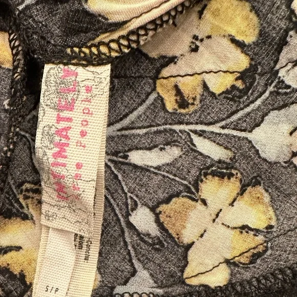 Free People Floral Mini Dress in Black and Yellow - Picture 8 of 9